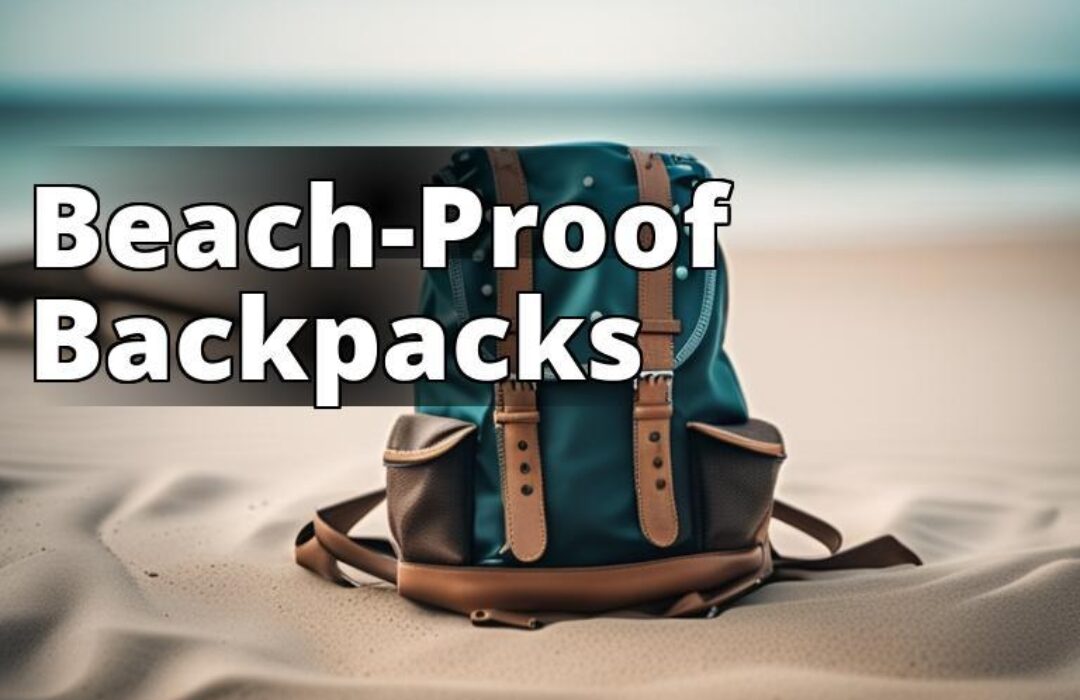 An image of a beach backpack with water droplets sliding off of it