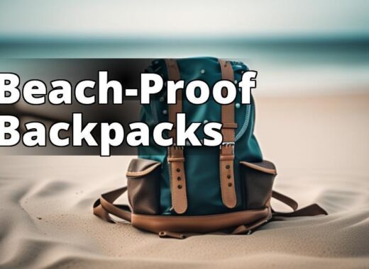 An image of a beach backpack with water droplets sliding off of it