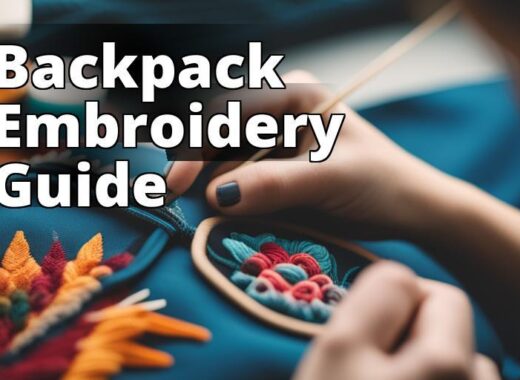 An image of a person embroidering a backpack