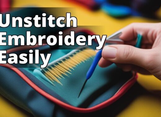 An image of a person using a seam ripper to remove embroidery from a backpack.