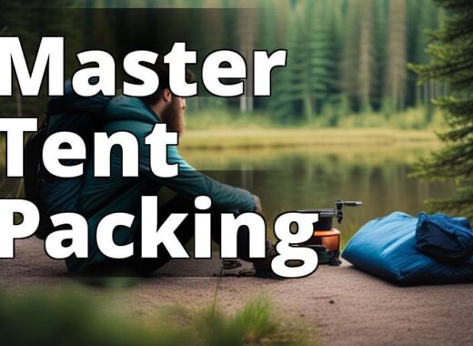 The featured image should be of a person packing a tent into a backpack while camping in the wildern
