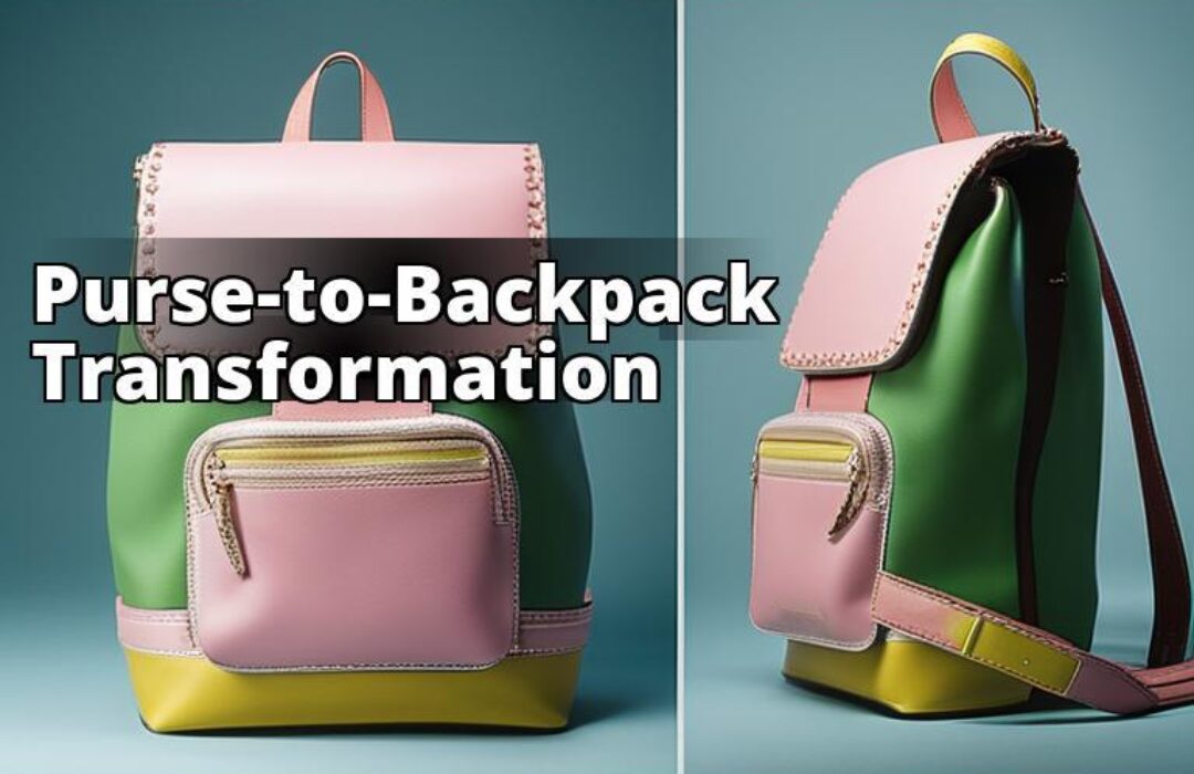 The featured image should contain a close-up shot of a transformed purse turned into a stylish backp