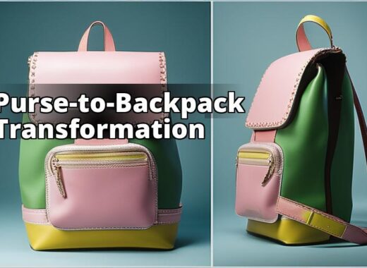 The featured image should contain a close-up shot of a transformed purse turned into a stylish backp
