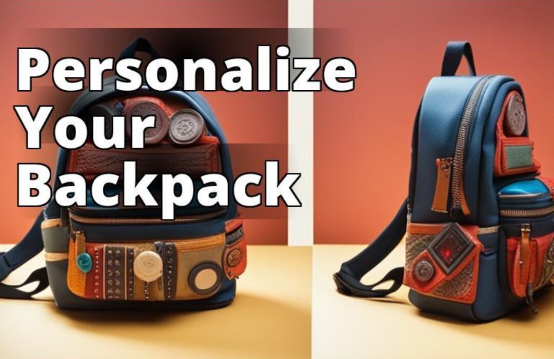 The featured image should show a backpack that has been creatively decorated with various materials